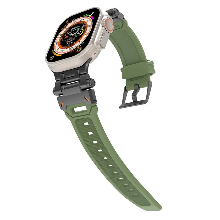 For Apple Watch Ultra 49mm Ultra 2 49mm  /  Series 9 8 7 45mm  /  6 5 4 SE (2023) SE (2022) SE 44mm  /  3 2 1 42mm TPU Wrist Strap