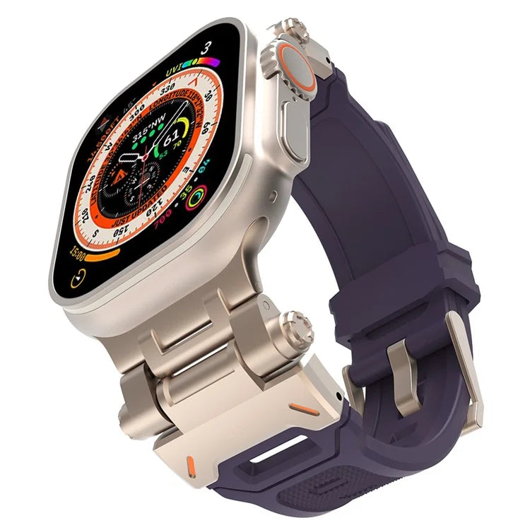 For Apple Watch Ultra 49mm Ultra 2 49mm  /  Series 9 8 7 45mm  /  6 5 4 SE (2023) SE (2022) SE 44mm  /  3 2 1 42mm TPU Wrist Strap