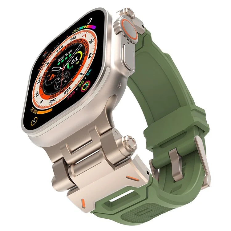 For Apple Watch Ultra 49mm Ultra 2 49mm  /  Series 9 8 7 45mm  /  6 5 4 SE (2023) SE (2022) SE 44mm  /  3 2 1 42mm TPU Wrist Strap