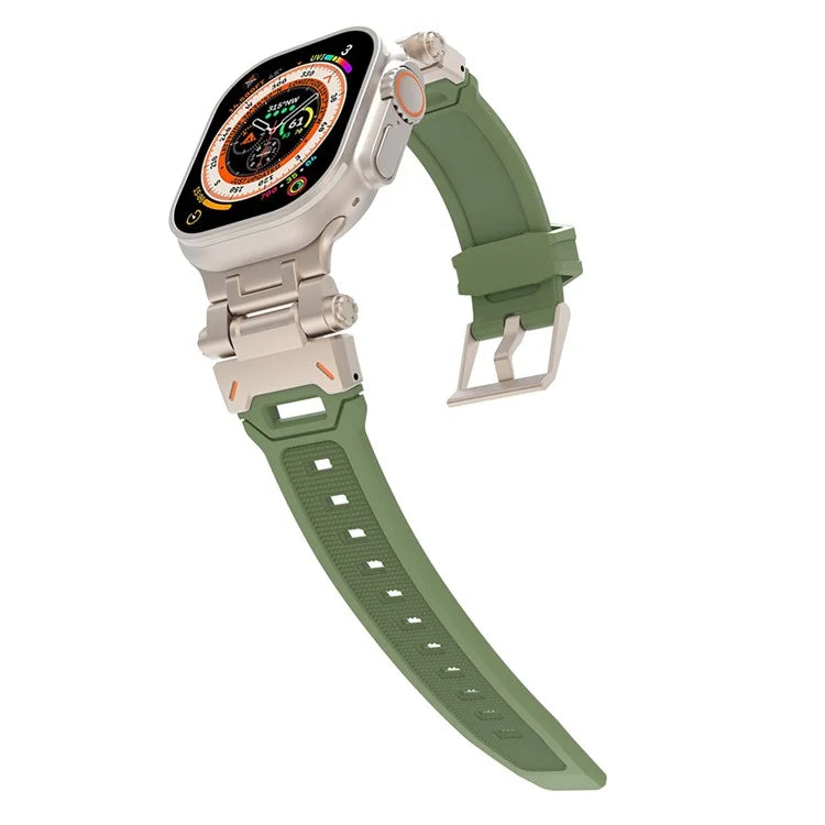 For Apple Watch Ultra 49mm Ultra 2 49mm  /  Series 9 8 7 45mm  /  6 5 4 SE (2023) SE (2022) SE 44mm  /  3 2 1 42mm TPU Wrist Strap