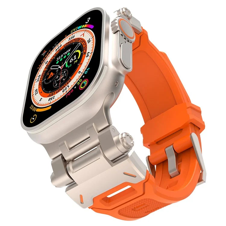 For Apple Watch Ultra 49mm Ultra 2 49mm  /  Series 9 8 7 45mm  /  6 5 4 SE (2023) SE (2022) SE 44mm  /  3 2 1 42mm TPU Wrist Strap
