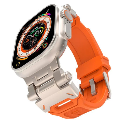 For Apple Watch Ultra 49mm Ultra 2 49mm  /  Series 9 8 7 45mm  /  6 5 4 SE (2023) SE (2022) SE 44mm  /  3 2 1 42mm TPU Wrist Strap