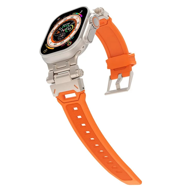 For Apple Watch Ultra 49mm Ultra 2 49mm  /  Series 9 8 7 45mm  /  6 5 4 SE (2023) SE (2022) SE 44mm  /  3 2 1 42mm TPU Wrist Strap