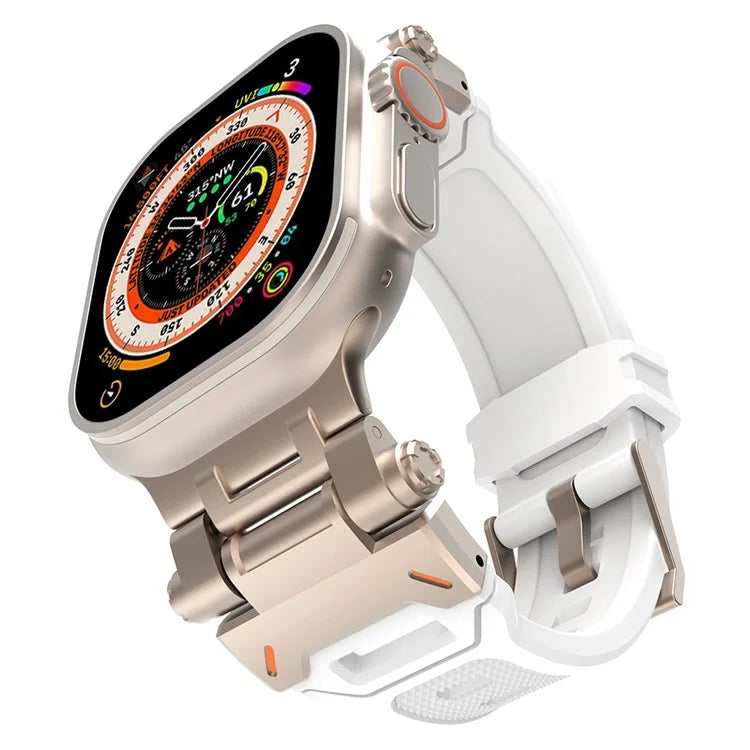 For Apple Watch Ultra 49mm Ultra 2 49mm  /  Series 9 8 7 45mm  /  6 5 4 SE (2023) SE (2022) SE 44mm  /  3 2 1 42mm TPU Wrist Strap