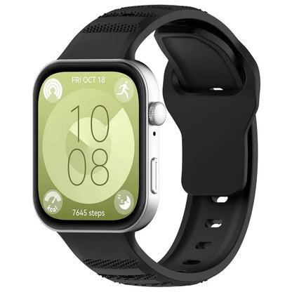 For Huawei Watch Fit 3 Silicone Watch Strap Dots Design Adjustable Wrist Band