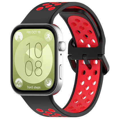 For Huawei Watch Fit 3 Soft Silicone Watch Strap Replacement Dual Color Band