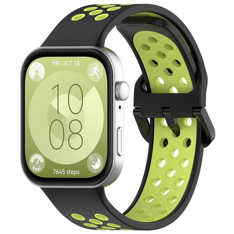 For Huawei Watch Fit 3 Soft Silicone Watch Strap Replacement Dual Color Band