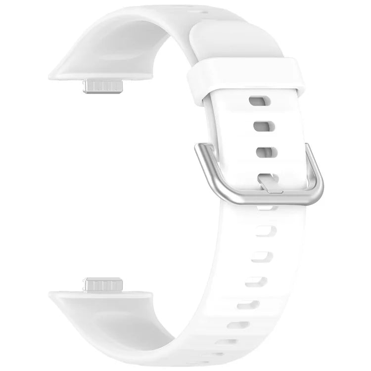 For Huawei Watch Fit 3 Soft Silicone Strap Sport Watchbands Replacement with Silver Buckle