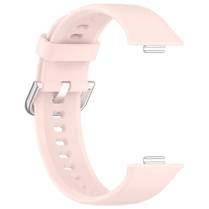 For Huawei Watch Fit 3 Soft Silicone Strap Sport Watchbands Replacement with Silver Buckle
