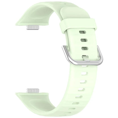 For Huawei Watch Fit 3 Soft Silicone Strap Sport Watchbands Replacement with Silver Buckle