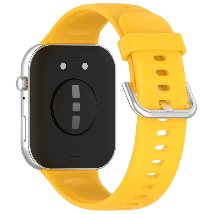 For Huawei Watch Fit 3 Soft Silicone Strap Sport Watchbands Replacement with Silver Buckle