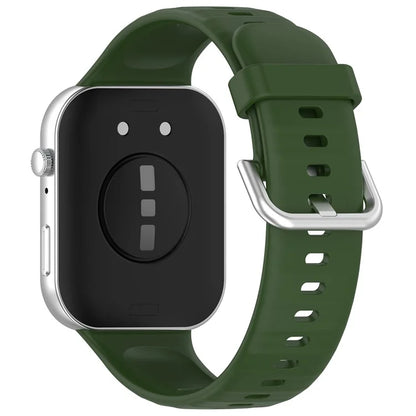 For Huawei Watch Fit 3 Soft Silicone Strap Sport Watchbands Replacement with Silver Buckle