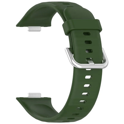 For Huawei Watch Fit 3 Soft Silicone Strap Sport Watchbands Replacement with Silver Buckle