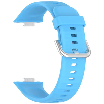 For Huawei Watch Fit 3 Soft Silicone Strap Sport Watchbands Replacement with Silver Buckle