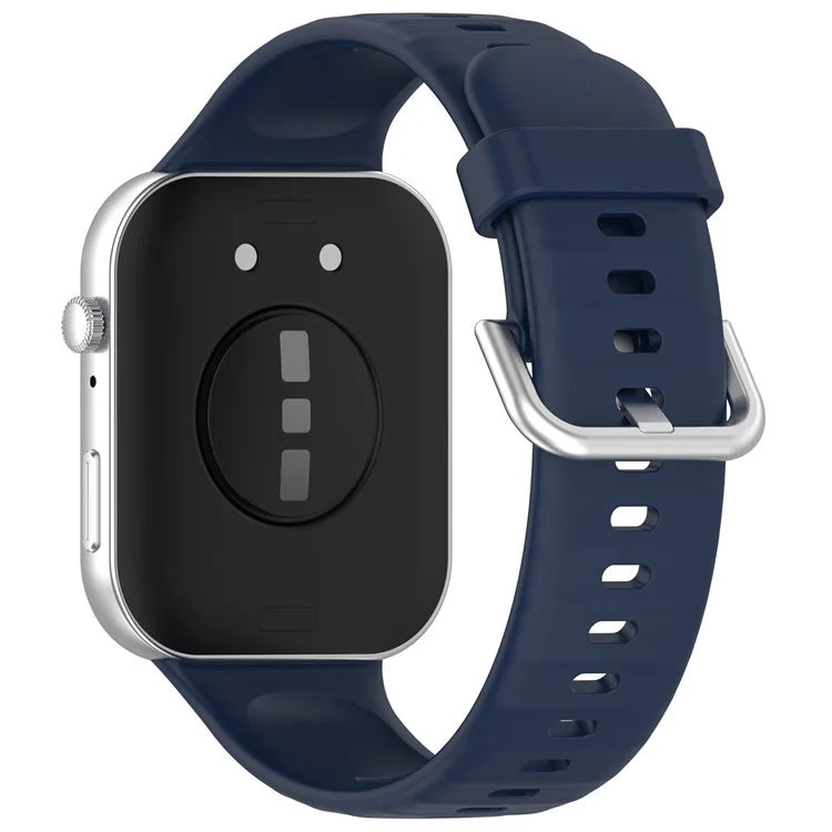For Huawei Watch Fit 3 Soft Silicone Strap Sport Watchbands Replacement with Silver Buckle