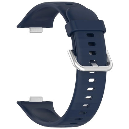 For Huawei Watch Fit 3 Soft Silicone Strap Sport Watchbands Replacement with Silver Buckle
