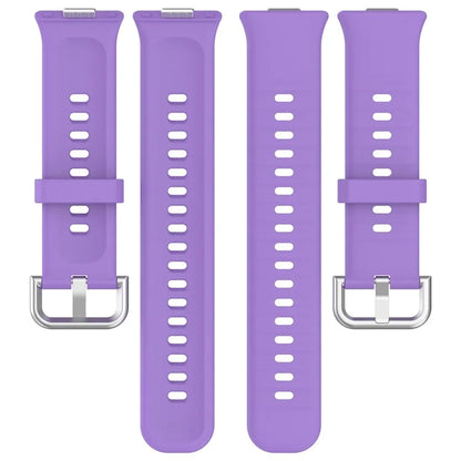 For Huawei Watch Fit 3 Soft Silicone Strap Sport Watchbands Replacement with Silver Buckle