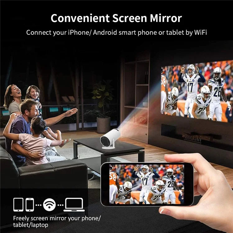 HY300-RK3326 Portable Mini Smart Projector WiFi Bluetooth 4K HD Video Home Theater LED Projector