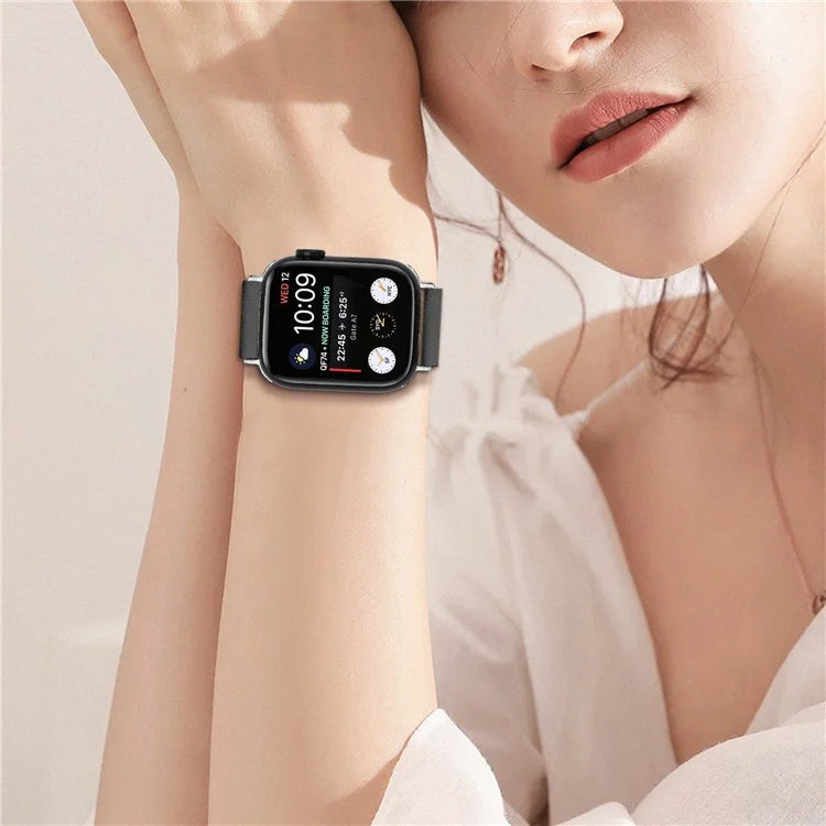 Nylon Braided Strap for Apple Watch Ultra Ultra 2 49mm / 9 8 7 45mm / 6 5 4 SE (2022) SE (2023) SE 44mm / 3 2 1 42mm Wrist Band