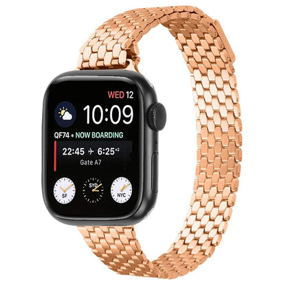 For Apple Watch Series 9 8 7 41mm / 6 5 4 SE (2022) SE (2023) SE 40mm / 3 2 1 38mm Stainless Steel Honeycomb Magnetic Buckle Strap