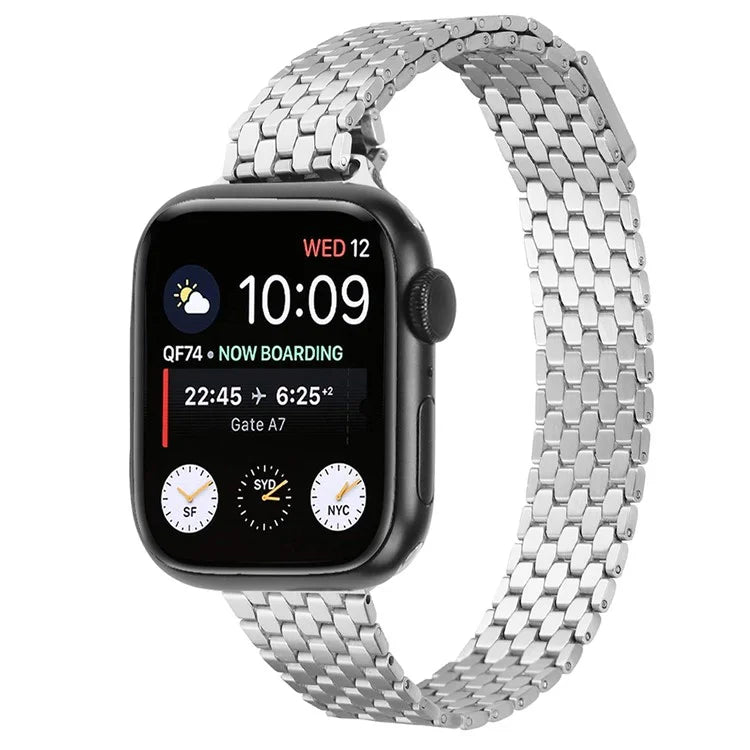 For Apple Watch Series 9 8 7 41mm / 6 5 4 SE (2022) SE (2023) SE 40mm / 3 2 1 38mm Watch Band Stainless Steel Honeycomb Magnetic Buckle Strap