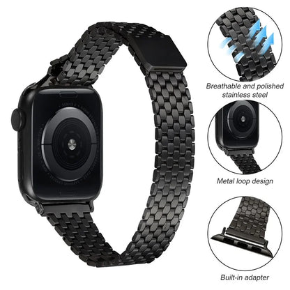 Magnetic Buckle Strap for Apple Watch Series 9 8 7 41mm / 6 5 4 SE (2022) SE (2023) SE 40mm / 3 2 1 38mm Stainless Steel Band