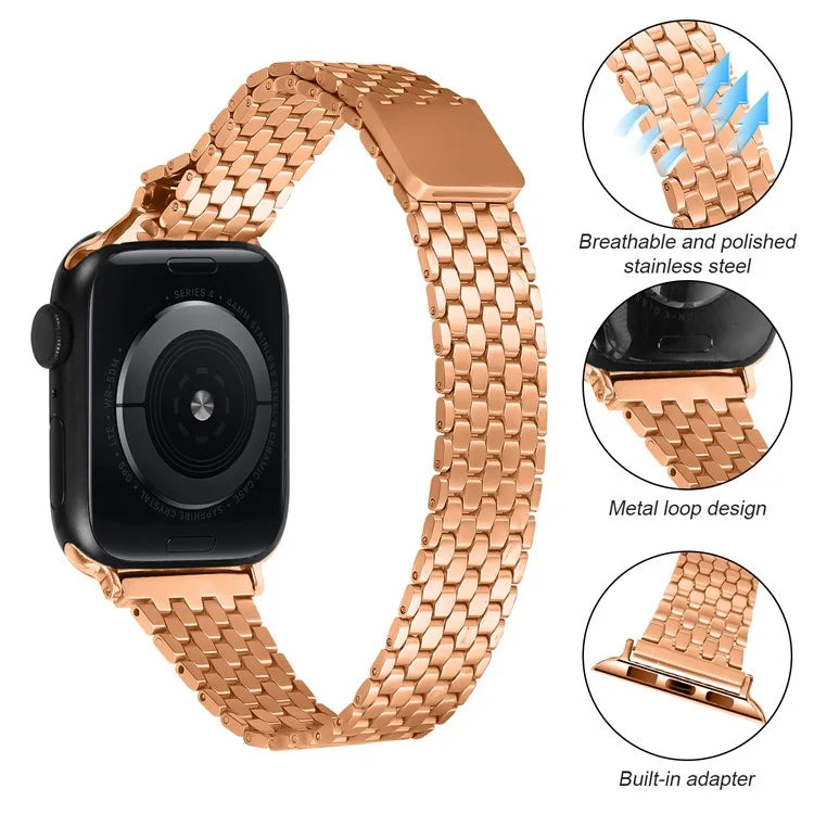 For Apple Watch Ultra Ultra 2 49mm / 9 8 7 45mm / 6 5 4 SE (2022) SE (2023) SE 44mm / 3 2 1 42mm Magnetic Buckle Stainless Steel Strap