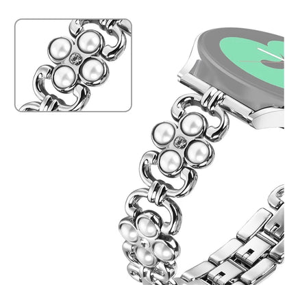 For Gabb Watch 1 Stainless Steel Band Pearl Decor Four Leaf Clover Watch Strap