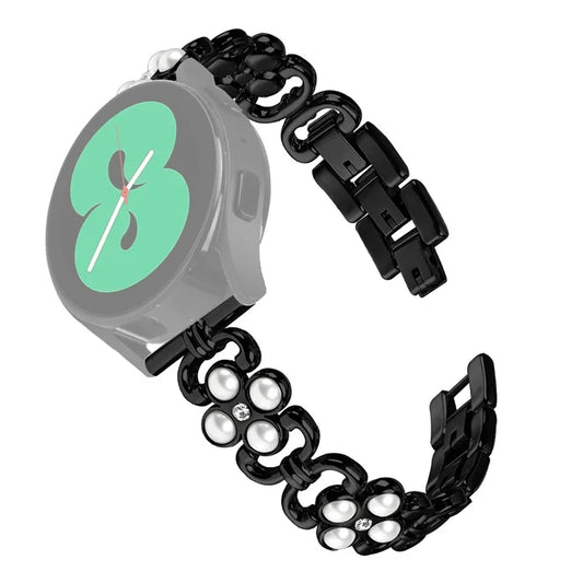 For Gabb Watch 2 Stylish Stainless Steel Band Pearl Decor Four Leaf Clover Bracelet Watch Strap