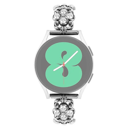 For Huami Amazfit GTS 2 Smartwatch Strap Pearl Four Leaf Clover Stainless Steel Band