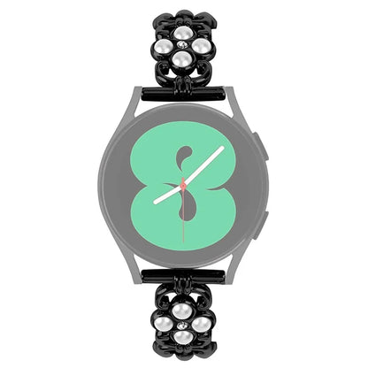For Huami Amazfit GTS3 Smart Watch Four Leaf Clover Stainless Steel Strap with Pearl Decor