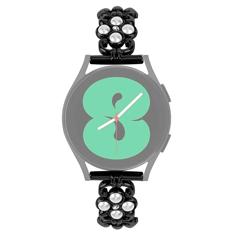 For Huawei Watch 2 Wrist Band Pearl Decor Four Leaf Clover Stainless Steel Strap