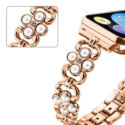 Wholesale Watch Strap for Xiaomi Smart Band 8 Pro Pearl Decor Four Leaf Clover Stainless Steel Band