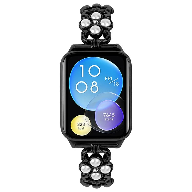 For Xiaomi Redmi 4 Wrist Bracelet Pearl Decor Four Leaf Clover Stainless Steel Watch Band