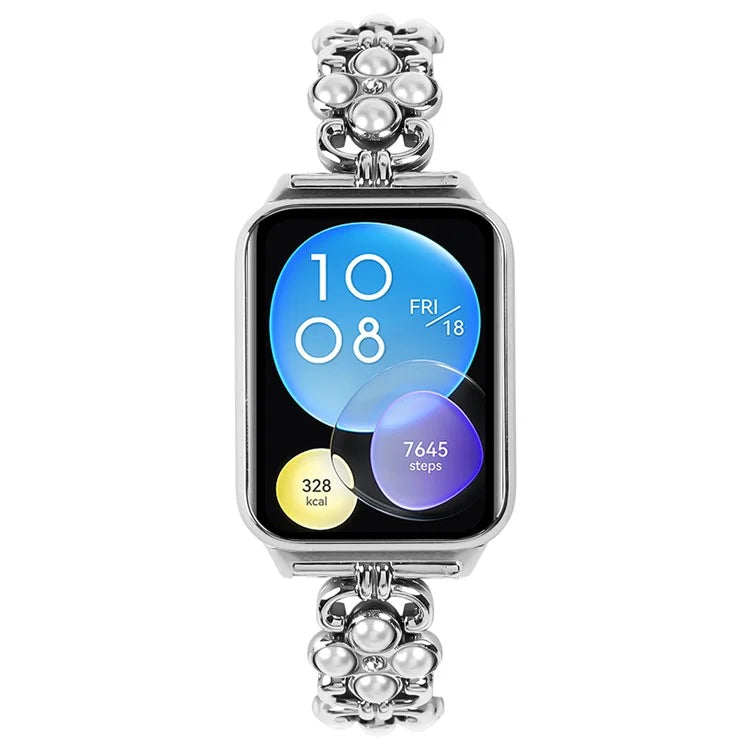For Xiaomi Redmi 4 Wrist Bracelet Pearl Decor Four Leaf Clover Stainless Steel Watch Band