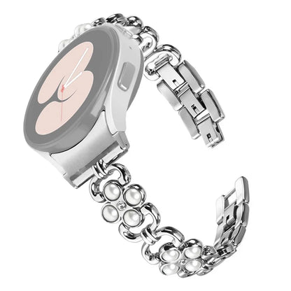 For Samsung Galaxy Watch 5 Active 40mm 44mm / Watch 5 40mm 44mm Women Fashion Four Leaf Clover Stainless Steel Watchband