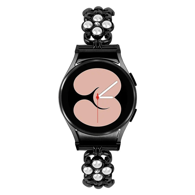 For Samsung Galaxy Watch6 40mm 44mm / Watch6 Classic 43mm 47mm Tool Free Four Leaf Clover Stainless Steel Watch Strap