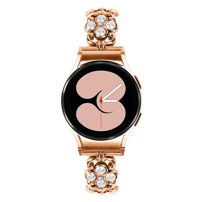 For Samsung Galaxy Watch6 40mm 44mm / Watch6 Classic 43mm 47mm Tool Free Four Leaf Clover Stainless Steel Watch Strap