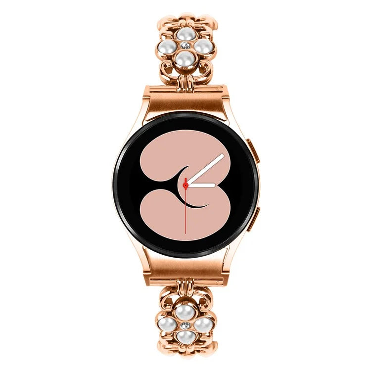 For Samsung Galaxy Watch6 40mm 44mm / Watch6 Classic 43mm 47mm Quick Release Four Leaf Clover Stainless Steel Watch Strap