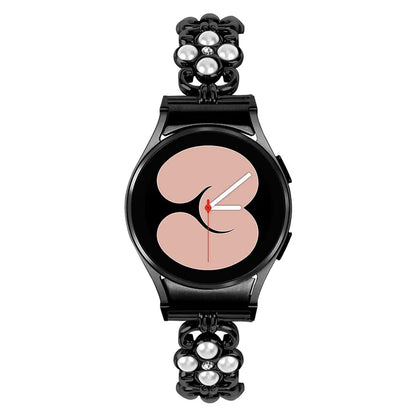 For Samsung Galaxy Watch6 40mm 44mm / Watch6 Classic 43mm 47mm Quick Release Four Leaf Clover Stainless Steel Watch Strap
