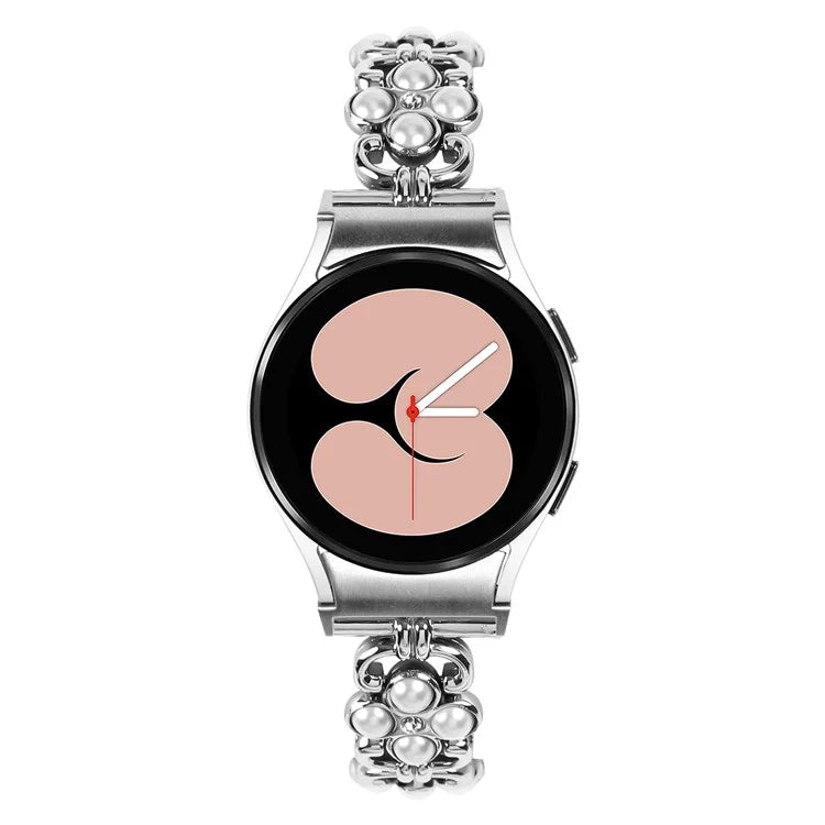 For Samsung Galaxy Watch6 40mm 44mm / Watch6 Classic 43mm 47mm Quick Release Four Leaf Clover Stainless Steel Watch Strap