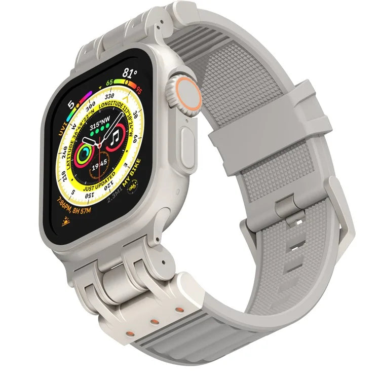 For Apple Watch Ultra 2 Ultra 49mm / 9 8 7 45mm / 6 5 4 SE (2023) SE (2022) SE 44mm / 3 2 1 42mm Silicone Strap Striped Watch Band