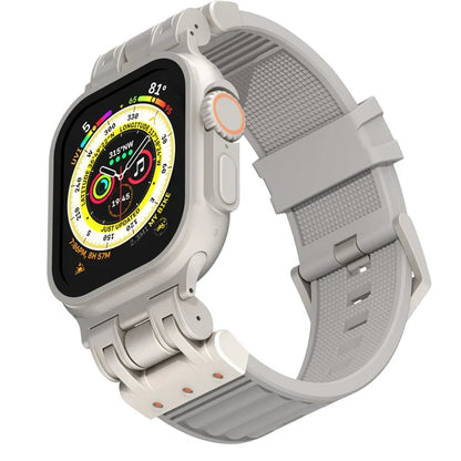 For Apple Watch Ultra 2 Ultra 49mm / 9 8 7 45mm / 6 5 4 SE (2023) SE (2022) SE 44mm / 3 2 1 42mm Silicone Strap Striped Watch Band