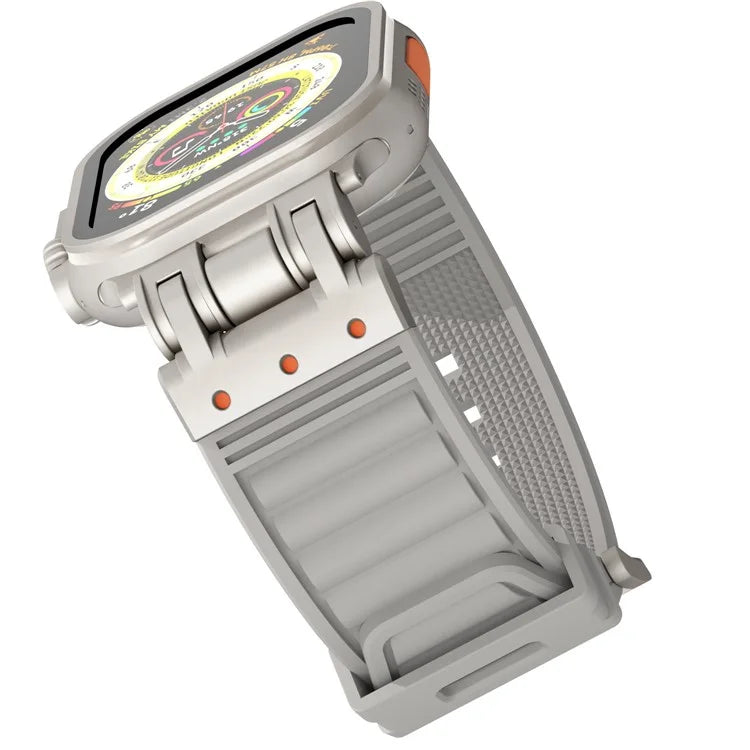 For Apple Watch Ultra 2 Ultra 49mm / 9 8 7 45mm / 6 5 4 SE (2023) SE (2022) SE 44mm / 3 2 1 42mm Silicone Strap Striped Watch Band