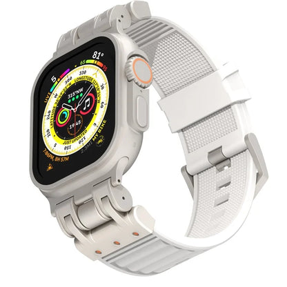 For Apple Watch Ultra 2 Ultra 49mm / 9 8 7 45mm / 6 5 4 SE (2023) SE (2022) SE 44mm / 3 2 1 42mm Silicone Strap Striped Watch Band