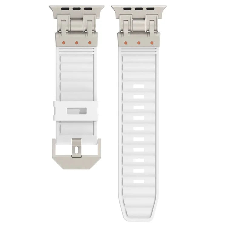 For Apple Watch Ultra 2 Ultra 49mm / 9 8 7 45mm / 6 5 4 SE (2023) SE (2022) SE 44mm / 3 2 1 42mm Silicone Strap Striped Watch Band