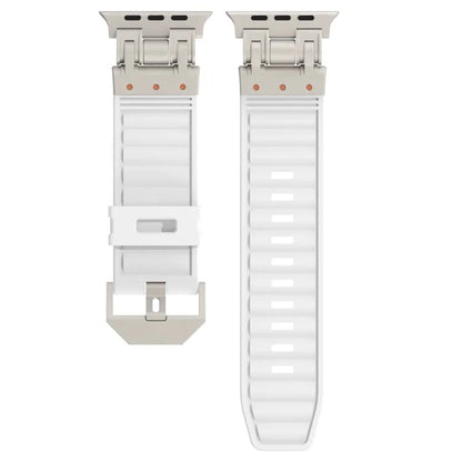 For Apple Watch Ultra 2 Ultra 49mm / 9 8 7 45mm / 6 5 4 SE (2023) SE (2022) SE 44mm / 3 2 1 42mm Silicone Strap Striped Watch Band