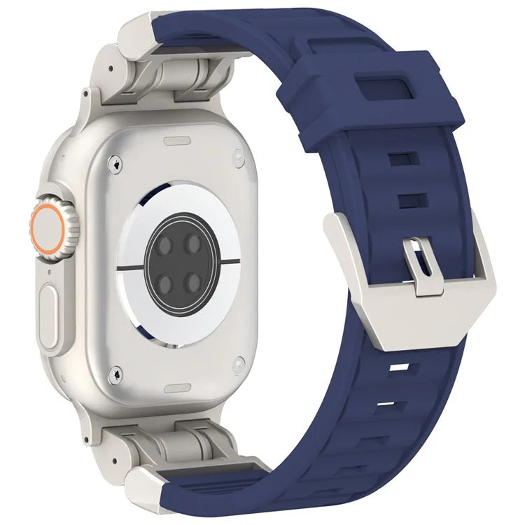 For Apple Watch Ultra 2 Ultra 49mm / 9 8 7 45mm / 6 5 4 SE (2023) SE (2022) SE 44mm / 3 2 1 42mm Silicone Strap Striped Watch Band