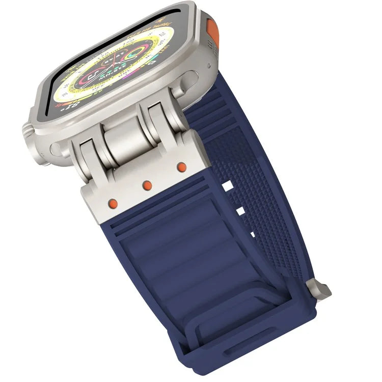 For Apple Watch Ultra 2 Ultra 49mm / 9 8 7 45mm / 6 5 4 SE (2023) SE (2022) SE 44mm / 3 2 1 42mm Silicone Strap Striped Watch Band