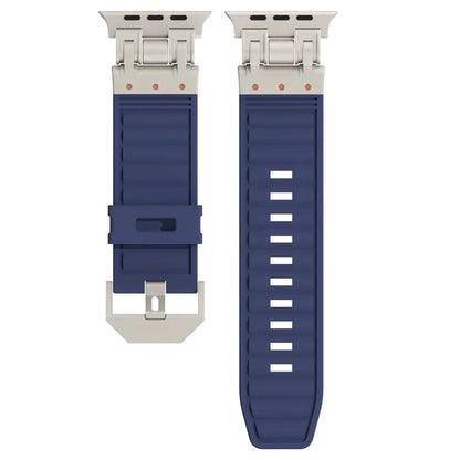 For Apple Watch Ultra 2 Ultra 49mm / 9 8 7 45mm / 6 5 4 SE (2023) SE (2022) SE 44mm / 3 2 1 42mm Silicone Strap Striped Watch Band